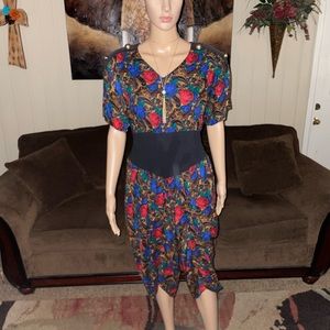 Diamond’s • Vintage • 1980’s • U.S.A • Medium • Floral • Multi-Colors • Jumpsuit